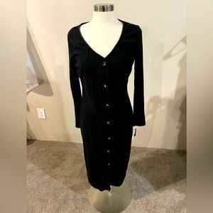 Ribbed, black, sweater dress. Never worn w tags, XL